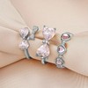 3pcs Y2k Style Stacking Rings Trendy Bow Knot/ Heart Design