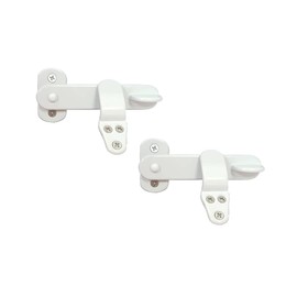 QCAA Solid Cast Brass Flip Latch Lock for Cabinet Door, 4", Matte White, 2 Pack