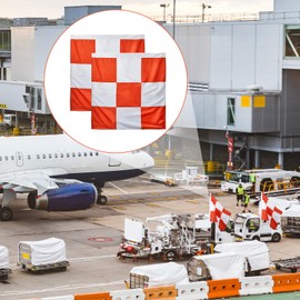 Safety Airport Flag, 36 x 36 Inch, Marking Orange and White Checkered Racing Flags for Safety Warning Marking Airport Construction Vehicles Site Obstacles Bike Truck Camping(10 Pcs)