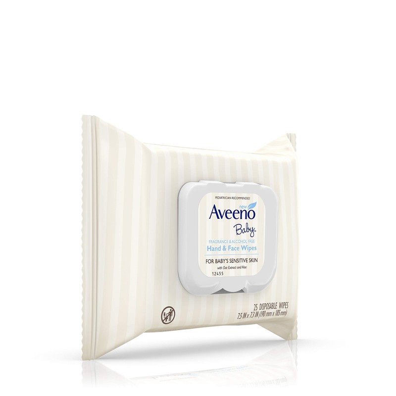 Baby Hand & Face Wipes, 25 Disposable Wipes, Aveeno