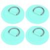 X AUTOHAUX 4pcs D Ring Patch PVC Stainless Steel Round