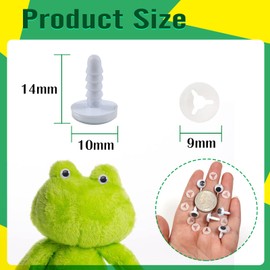 TOAOB Pack of 50 Wiggle Eyes Small Button Eyes for Sewing 10 mm Plastic Wiggle Googly Eyes Round Black Doll Eyes Safety Eyes for Crochet Animals Plush Dolls Knitted Dolls