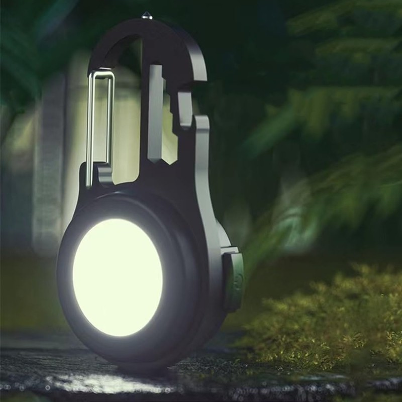 POFET Keychain Flashlight, Super Bright Mini Flashlight with Piston, Work