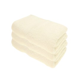 Julie Julsen Organic Bath Towel Set 3 Pieces 70 x 140 cm Natural White 100% Cotton Terry Cloth 550 g/m²