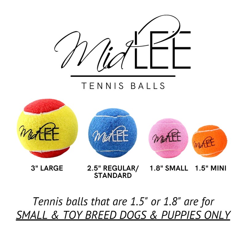 Midlee Mini 1.5" Dog Squeaky Tennis Balls- Set of 6
