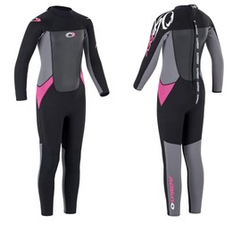 Osprey Girls' Osp Long - Origin Full Length Wetsuit, Black Pink, Small Size 26 UK