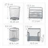 Relaxdays 4-Piece Desk Stationery Organiser, Letter Tray, Note Box, Pen