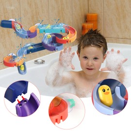 Bath Toy 34 Pieces, Bath Toy from 3 Years, DIY Marble Run Water Toy with Suction Cups, Bath Toy Children, Bath Fun Gift for Girls and Boys from 3 4 5 6 Years