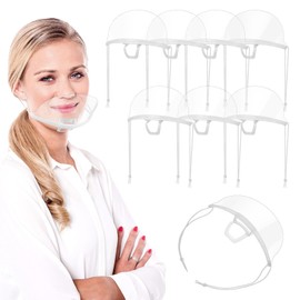 Máscaras Plásticas para Chefs 8 Piezas Cubrebocas Transparentes Reutilizables para Uso en Hoteles y Restaurantes