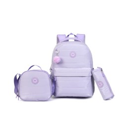 kingdisen Kids Laptop School Backpack for Teens Girls Women Casual Backpacks Daypack for Travel Bookbag backpack for School (QUILT, PURPLE)