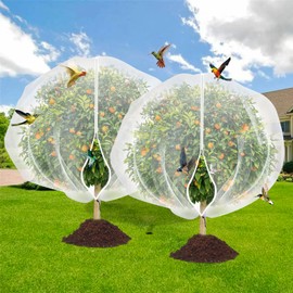 Fruit Tree Bird Netting for Garden Protection 2PC,6.23 x 5.58FT with Zipper & Drawstring,Plant Cicada Insect Suitable for Blueberry,Shrub,Tomato,Cherry,and Fruit Garden Mesh