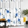 Gdmoon No Hook Flower Shower Curtain, Snap in Fabric Liner