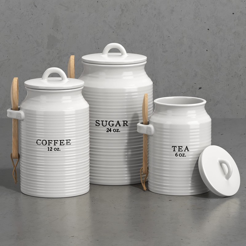 Barnyard Designs Canister Set for Kitchen Counter, Coffee Tea Sugar