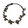 Idin Handmade Anklet - Black and white beaded wax cord
