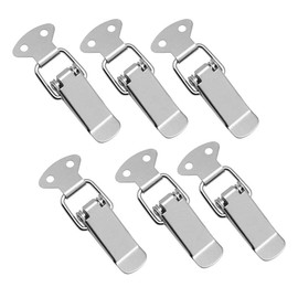 Gasea 6 Packs Stainless Steel Spring Loaded Toggle Latch Catch Hasp Clasp Clamp Clip Duck Billed Buckles or Case Box, Toolbox, Drawer, Cabinet, Chest Trunk, 58mm Overall Length