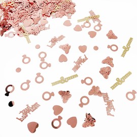 Wedding Table Confetti Just Married Heart Ring Butterfly Mr Mrs Table Confetti, Wedding Decor Confetti Table Decoration for Wedding Engagement Valentine's Day 2.1 oz