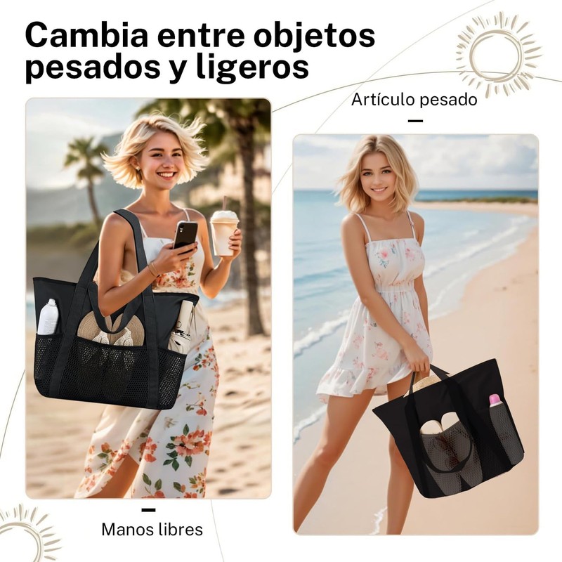 Bolso de Mano Para Mujer,Bolso de Viaje,Bolsa de Playa Plegable