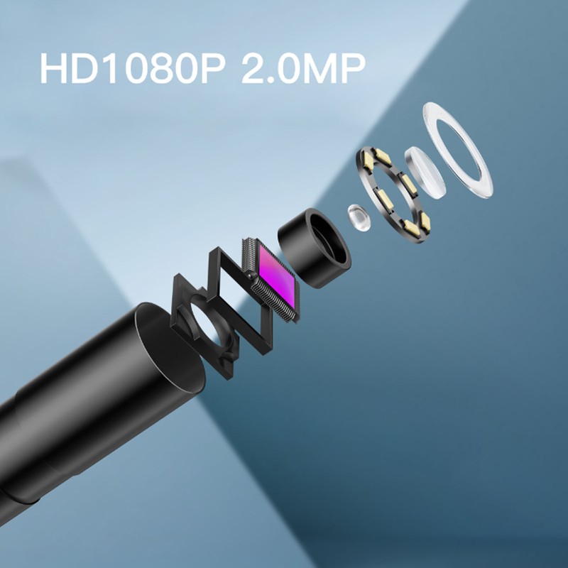 Industrial Endoscope Cam Handheld Inspection Borescope 2.4in LCD Screen 8mm