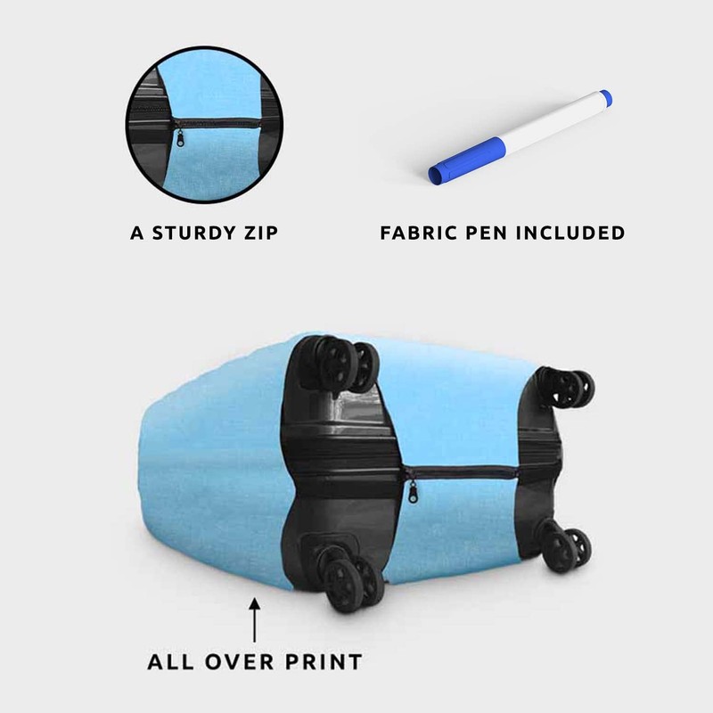 Pikkii Medium Suitcase Cover with World Map, Track Your Travels,