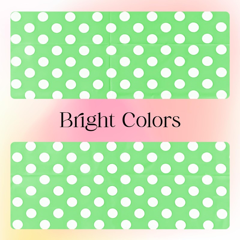 1 Piece Lime Green Polka Dot Rectangle Tablecloth - 54x72“