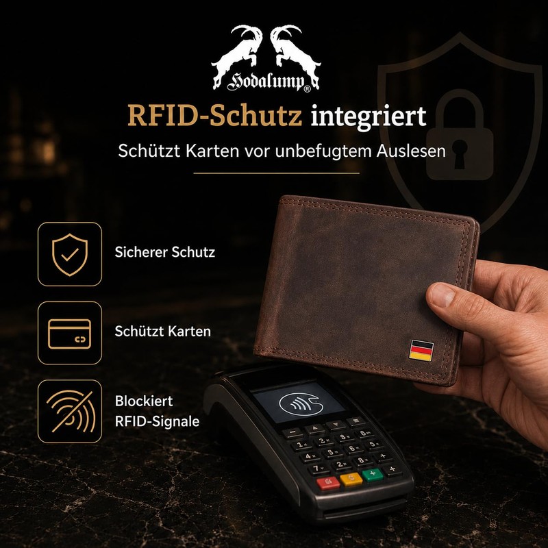 Hodalump Genuine Leather Men's Wallet in Gift Box with RFID
