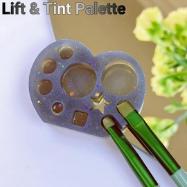ICONSIAM Paleta de laminación de cejas y levantamiento de pestañas, bandeja mezcladora de loción para tinte y levantamiento de pestañas, recipiente de placa de silicona para un trabajo conveniente de