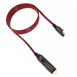 MOTOPOWER MP68996A - Enchufe para encendedor de cigarrillos (5 pies, 12 V, adaptador de liberación rápida, cable de carga con fusible y luz LED