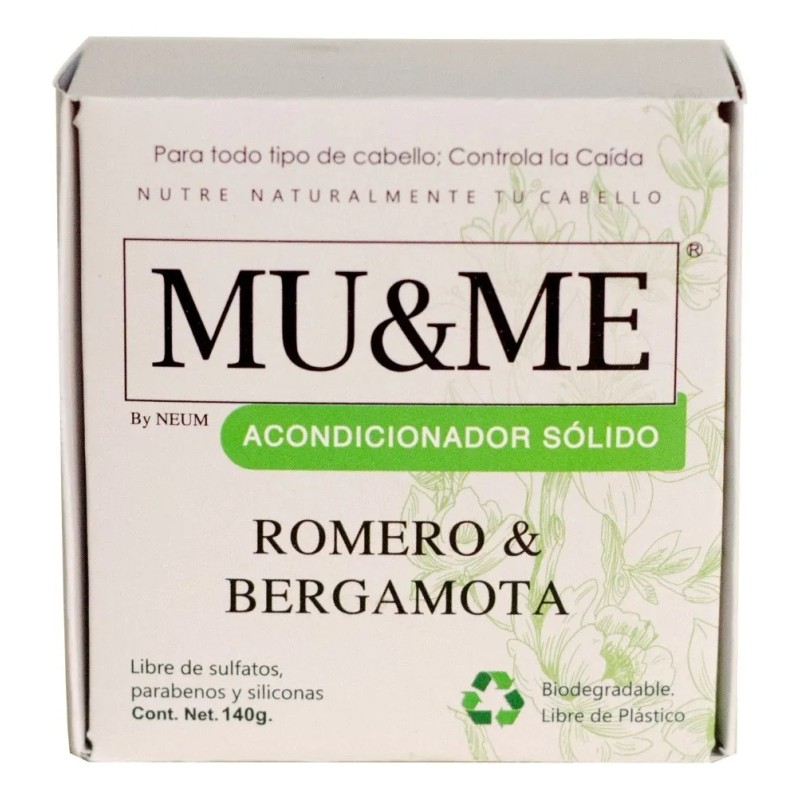 Acondicionador Solido Mu&me Romero & Bergamota 140gr