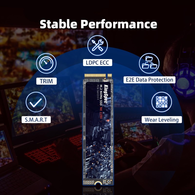 KingSpec SSD 512GB, M.2 NVMe Gen3x4 SSD 2280 - Up