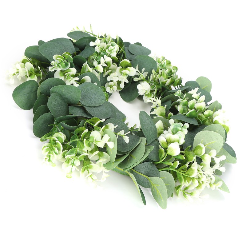 Home Hanging Artificial Plants Wreath Green Leaf Wreath Decoration for