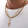 Stainless Steel Cross Necklace for Men Women Golden Crucifix Christian