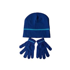 Boys Children's Hat And Gloves Set Kid's Warm Beanie Hat & Gloves Set for Winter Autumn Blue