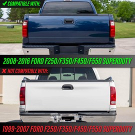 USR 08-16 F250 F350 SUPERDUTY Tail Light – Rear Tail Lamps Set (Left + Right) Compatible with 2008-2016 Ford F-250 F-350 F-450 PickUp Truck F350 F450 Super Duty (CLEAR LENS TAIL LIGHTS with BULBS)