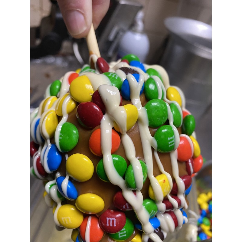 Gourmet Jumbo Caramel Apple (Chocolate Candy Buttons & Milk Chocolate)