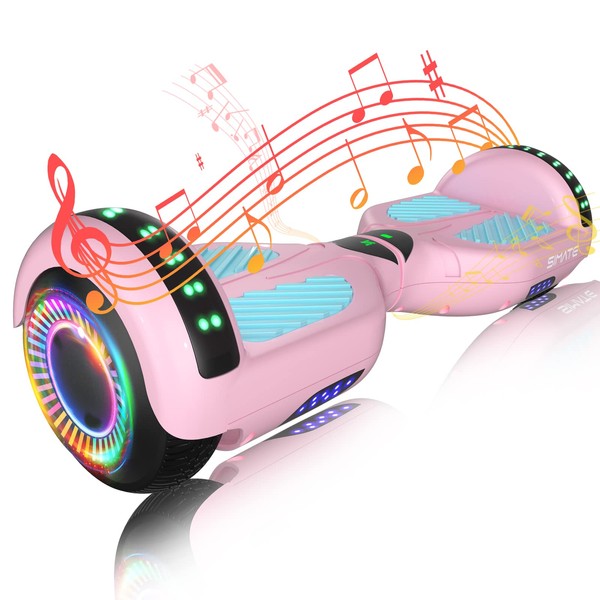 SIMATE 6.5" Hoverboard with Bluetooth & LED Lights, Self Balancing