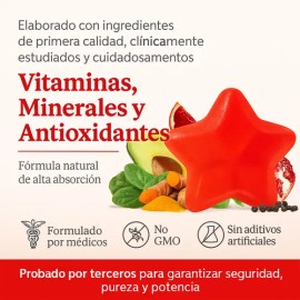 Hairtamin Vegan Gummy Stars Gomitas de Biotina para Cabello, Piel y Uñas con 60 Unidades                                                              
