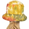C.C Sombrero unisex 100% algodón plegable reversible teñido anudado, Mostaza/Salvia,