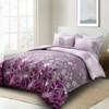 DJY Purple Comforter Set King, Botanical Leaves Comforter for King