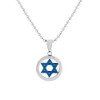 My Daily Styles Stainless Steel Silver Blue Two-Tone Jewish Star