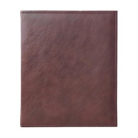 PremiumMM Menu Book, A4, 40 Pockets, Menu File, Top Type, Clear Pocket, Hard Type, Premium PU Leather, Water Resistant (Brown)