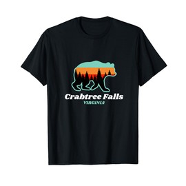Crabtree Falls Virginia Bear Summer T-Shirt for Men Women Kids