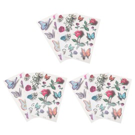 Beavorty 9sheets Decorative Butterfly Themed Stickers Temporary Body Decals for Creative Home Decor Easy to Apply Sweat Unique Flower Ages