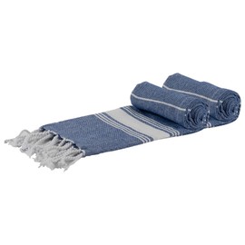 Nicola Spring Turkish Cotton Towels - 100 x 60cm - Navy - Pack of 2 - Lightweight Childrens Towel Small Quick Drying Bathroom Face Cloth Hand Towel Kids Beach Towel