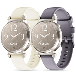 Wizvv Compatible with Garmin Lily 2 Silicone Band, 2 Pack Quick Release Soft Rubber Replacement Adjustable Sport Straps Compatible for Garmin Lily 2 Classic Smart Watch Accessory for Women