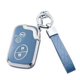 Flensent Key Fob Cover with Keychain for Lexus RX350 RX450 GX460 LX570 CT200h 2009-2015 (Blue)