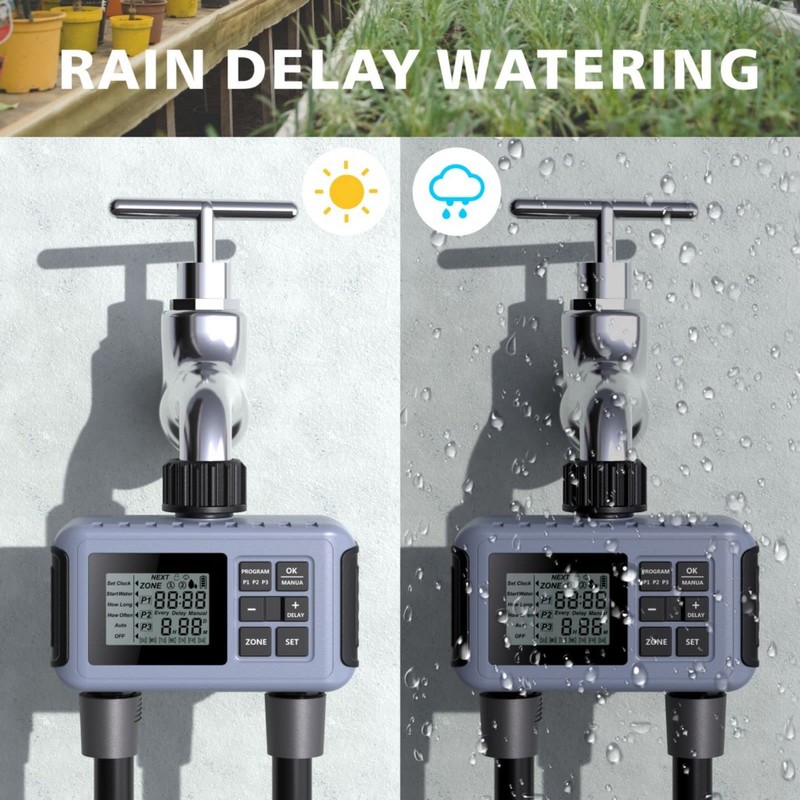 Shrivee Irrigation Computer 2 Outputs, Automatic/Manual Irrigation Control, Garden Watering