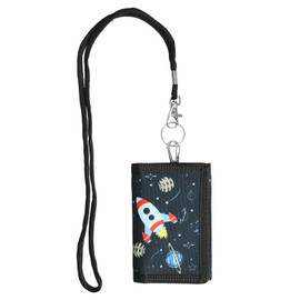 Aomhrek Kids' Wallets for Boys, Durable and Fun Boys Wallet with Cartoon Design, Perfect Kids Wallet with Lanyard, Card Slots & Zip Pocket for School and Play, Black