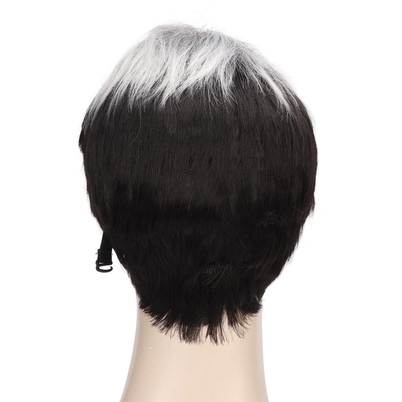 Men Wig Heat Resistant Short Grey Layered Airy Natural Stylish