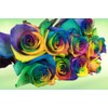 Colourful Flowers: 10 Real Rainbow Roses - Long Handled -