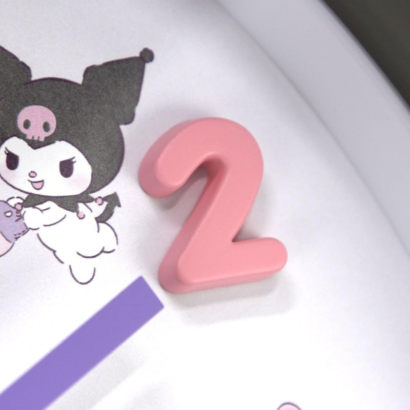 Tsujiseru 2926253 Sanrio Wall Clock, Icon Wall Clock, Black, Diameter